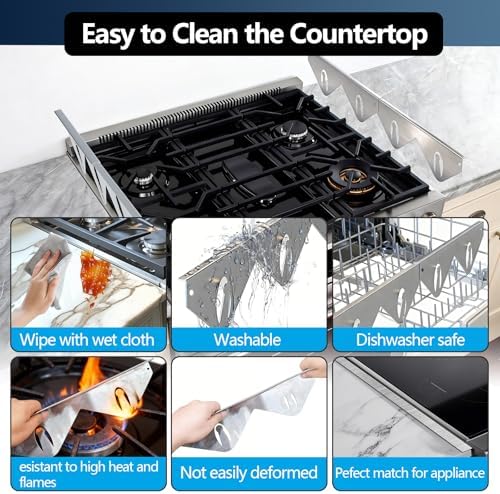2 Pack 14.9"-29.5" Adjustable Stainless Steel Stove Gap Covers - Image 4