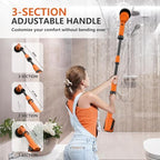 2 Battery Electric Spin Scrubber, 1000RPM Cordless Cleaning Brush Waterproof with 20V Power Supplied, Adjustable Extension Handle, 4 Replaceable Cleaning Heads, Hook, Gloves - for Tub/Tile/Wall/Floor - Image 4