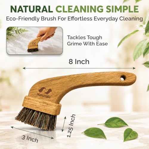 All-Natural Grout Brush Set | Wooden Cleaning Brush for Tile and Floor | Durable Floor Scrubber for Bathroom and Kitchen | Eco-Friendly Household Cleaning Tools – Pack of 2 - Image 5