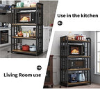 SIREDEEP Bakers Rack with Power Outlet ，4-Tier Kitchen Baker's Rack,Microwave Stand with Storage Suitable for Kitchen, Living Room, Dinning Room，Coffee Bar(Rustic Brown) - Image 5