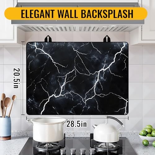 Stove Top Cover for Electric Stove,Glass Stove Top Cover, Heat Resistant Glass Cooktop Cover, Stovetop Protector, Kitchen Decor, Dish Drying Mats Cover for Ceramic Washer Top 28.5x20.5 inch - Image 2