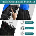 8 Pcs Outdoor Broom for Floor Cleaning 54 Inch Commercial Heavy Duty Broom Long Handle Kitchen Household Angle Brooms for Sweeper Sweeping Indoor Dust Hair Cleaner Corn Shop(Blue) - Image 4