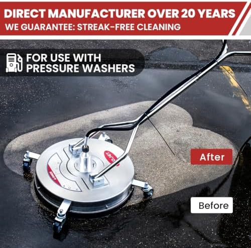 WOJET 20'' Commercial Pressure Washer Surface Cleaner with Wheels 4500PSI - Image 2
