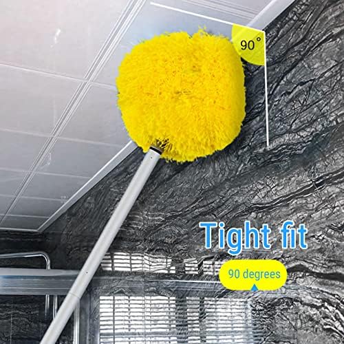 Washable Ceiling Fan Cleaner from 13 to 50 Inch Microfiber Duster with Telescoping Extension Pole, Fit for Cleaning High Ceiling Fan, Furniture, Blinds, Car (Yellow) - Image 4