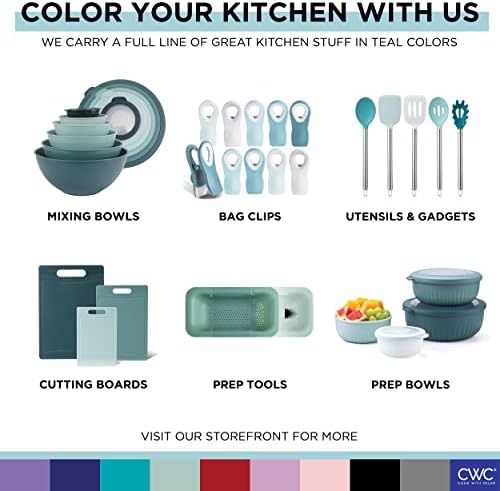 COOK WITH COLOR Silicone Cooking Utensils, Kitchen Utensil Set, Easy to Clean Silicone Kitchen Utensils, Cooking Utensils for Nonstick Cookware, Kitchen Gadgets Set, Mini, Aqua - Image 7