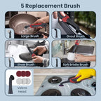 LifeBasis Cordless Rechargeable Power Scrubber Brush, Red - Image 2