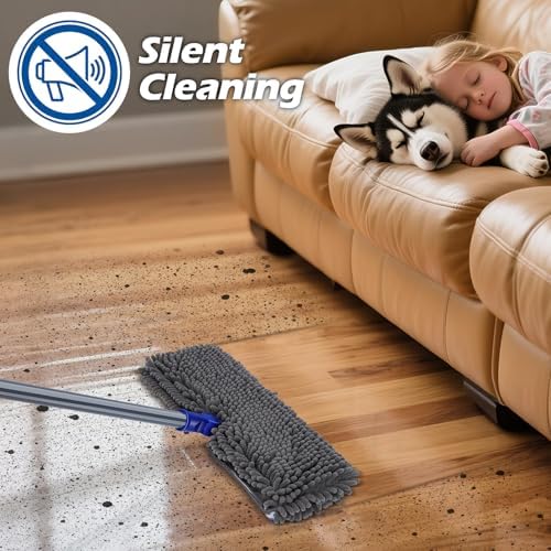 Two Sided Dust Mop for Floor Cleaning, 360°Microfiber Mop with 4 Mops Pads - Image 5