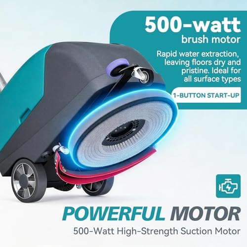 Walk Behind Commercial Floor Scrubber with 24" Ultra-Wide Scrubbing Path - Image 3