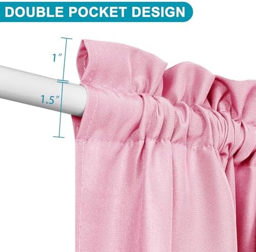 Hiasan French Door Curtains Privacy, Light Pink, 52W x 40L, 1 Panel - Image 3
