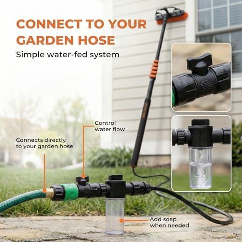 Briliantwerk Solar Panel Cleaning Brush 20 ft Extension Pole - Image 4