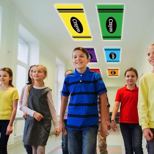 6Pcs Classroom Fluorescent Magnetic Light Covers,2x4 FT Colorful Crayon - Image 6