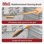 Pizza Oven Brush, 16.9 Inch Grill Cleaning Brush with Scraper, Stainless Steel Bristles with Beech Wood Handle, 2 in 1 Pizza Stones Brush, Ourdoor Pizza Oven Accessories, Heat Resistant - Image 6