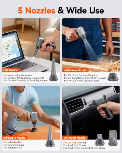 WOLFBOX MF70 Compressed Air Duster, 3-Speed Adjustable, Electric, Cordless - Image 6