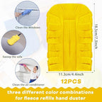 12 Pcs Reusable Duster Refills Washable Pads, Purple, Light Blue, Yellow - Image 2