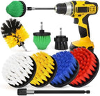 8 Pack Drill Brush Attachment Set,1/4in Power Scrubber Brush + Extend Long Attachment,Multi-Purpose Brush Drill Attachment, Power Cleaning Scrub Brush for Bathroom, Tub, Tile, Corner by Tialero
