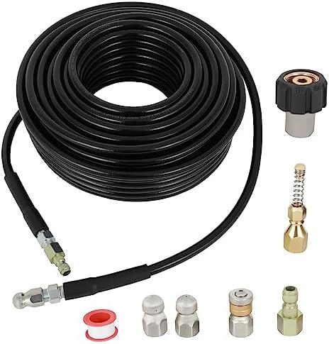 100ft Pressure Washer Hose 5800psi 1/4 Inch with 1/4" Female NPT Coupler by SCITOOAUTOPARTS