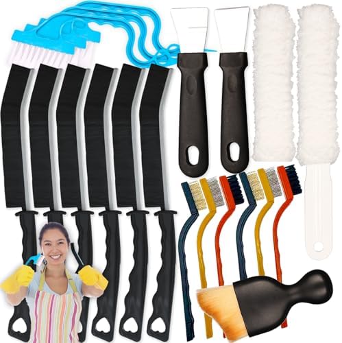 19 Pcs Small Crevice Cleaning Brush Set, Groove Gap Cleaning Tool for Cleaning Kitchen, Bathroom, Corner, Sink, Door, Blinds, Faucets, Window Track,Cup by Yodamiack