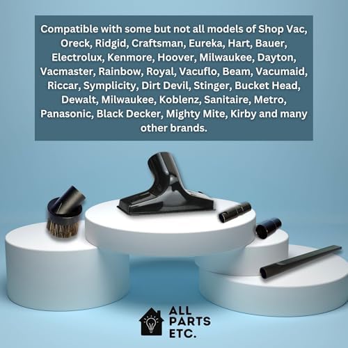 Attachments for 1.25" Vacuum Cleaner – Dust Brush, Crevice, Upholstery Tool & 2 Adapter - fits 1.5" & 1.375" Compatible with Kirby, Shark, Hoover, Oreck, Bissell, Eureka, Rainbow - Image 4