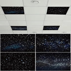 4 Pcs Fluorescent Light Covers with 40 Magnets Decorative for Classroom Ceiling Light 4 x 2 Feet Magnetic Light Covers Filter Easy Install for Office Hospitals & Home Drop Ceiling Supplies (Star) by Wiooffen