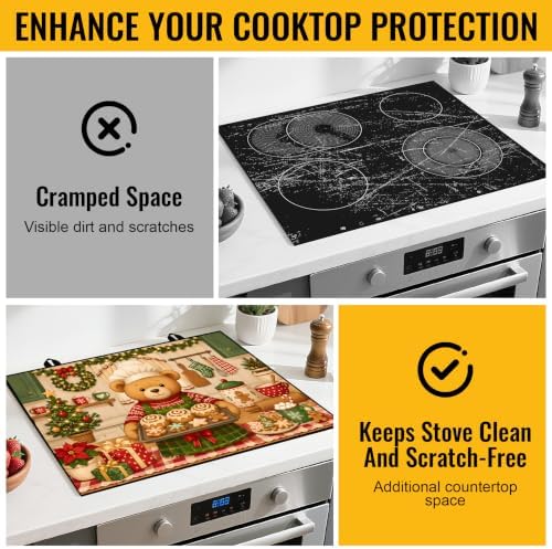 NYZE Christmas Electric Stove Top Cover Decorative Cooking Bear Stove Cover - Image 4