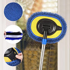 Wall Cleaner, Max 66'' Wall Mop with Long Handle, Ceiling Dust Mop with 15° Labor-Saving Elbow Extension Pole, Baseboard Duster Washer Scrubber, High Reach Window Cleaning Brush, Roof Cleaning Tool-BU - Image 5