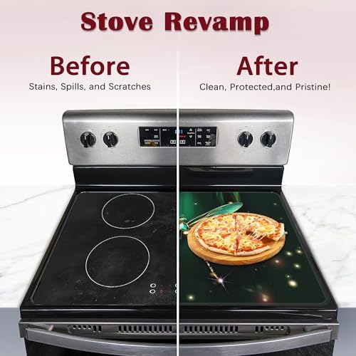 Green Jewel Dragonfly Stove Top Cover,Glass Cooktop Heat Resistant Ceramic Stove Top Covers Mat Prevents Scratching Stoves/Counter/Washer Protector,28x20 in - Image 4