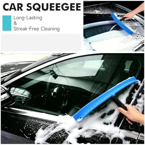 FOSHIO Window Squeegee with 18-Inch Large TPU Blade, All-Purpose Shower Squeegee for Glass Doors, Car Windows, Windshield, PPF Installation, Streak-Free Tile Wall Glass Cleaner Tool - Image 6