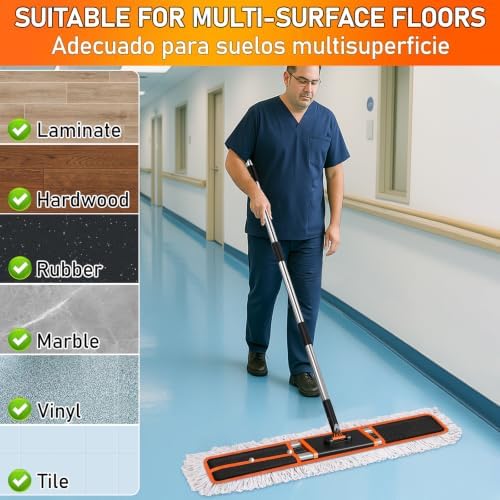 36" Commercial Dust Mop: Janitor Mop for Floors Cleaning - Image 5