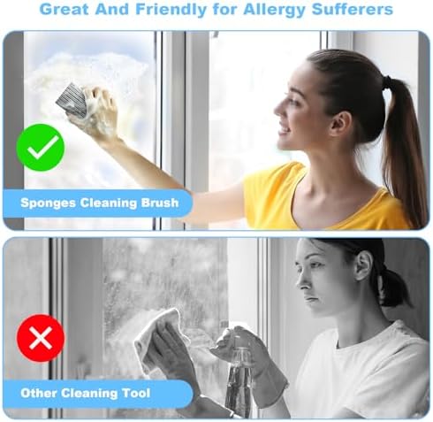 4 Pack Damp Clean Duster Sponge, Magic Sponge Eraser for Household Cleaning, Reusable Dusters Cleaning Supplies for Housekeeping, Dish, Blinds, Glass, Baseboards,Window Track Grooves and Faucets - Image 2