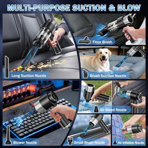 KMM Handheld Car Vacuum Cleaner, Hand Held Vacuum Cleaner & Air Duster - Image 6