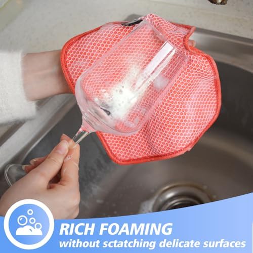 KinHwa Dish Cloths for Washing Dishes with Scrub Side, Microfiber Dish Rags - Image 3