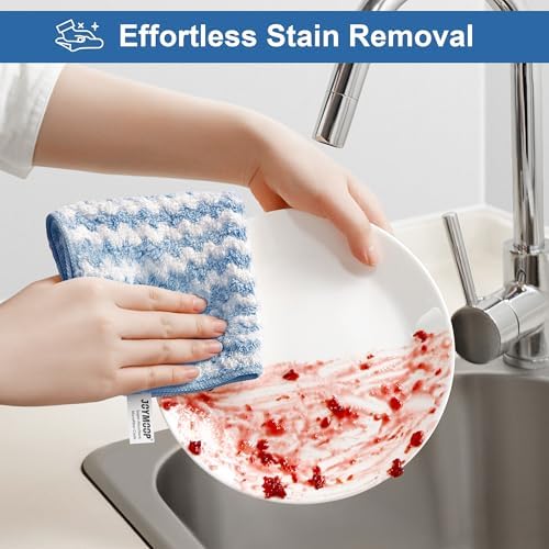 JOYMOOP Microfiber Cleaning Cloth, 18 Piece Set, Small, Blue - Image 2