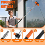 LAANPOLE 36FT Window Squeegee with Extension Pole, 2-in-1 Squeegee for Window Cleaning, Professional Cleaning Kit for Home with 30FT Telescoping Pole for Outdoor Indoor Use - Image 2