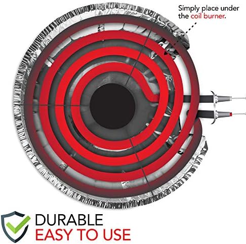 Round Electric Stove Burner Covers (50 Pack) 6 Inch and 8 Inch Disposable Stove Top Aluminum Foil Bib Liners, to Keep Kitchen Range Clean from Oil and Food Drips, Stock Your Home - Image 4
