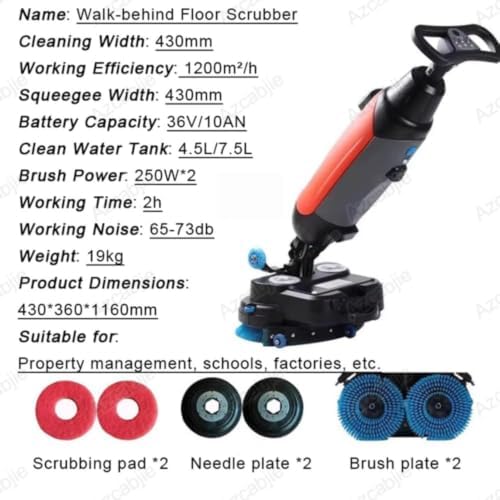 Commercial Floor Scrubber Machine, 17in Electric Buffer Polisher, - Image 2