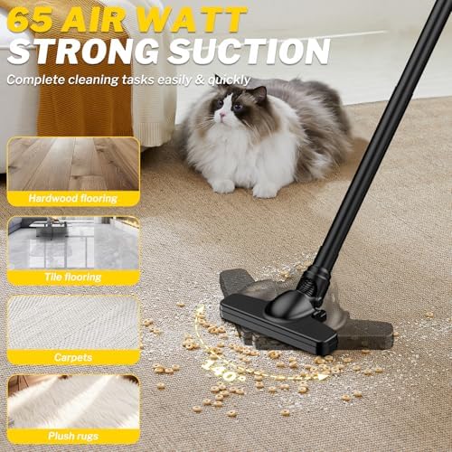 Cordless Vacuum Cleaner for Dewalt 20V Battery, 6 in 1 Handheld Electric Vacuum Cleaner with HEPA Filter and LED Light, 46 CFM Portable Hand Vacuum for Floor, Carpet, Car (Battery Not Included) - Image 4