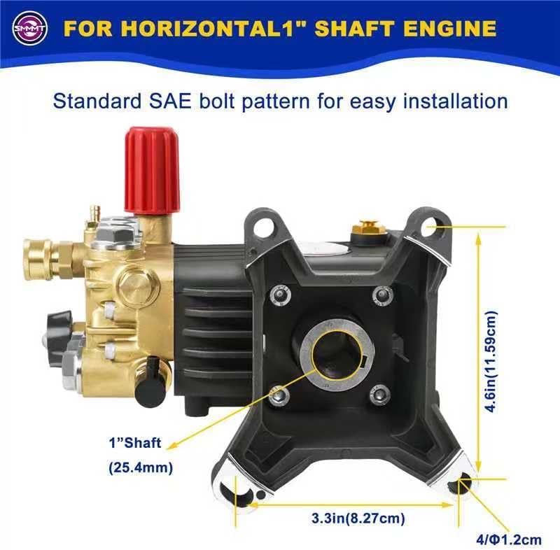Pressure Washer Pump Max 4400 PSI 4 GPM, 1" Shaft Horizontal Gas Power Washer Pump Replacement, Direct Drive Triplex Plunger Replacement Pump with Pressure Adjustment Unloader - Image 5