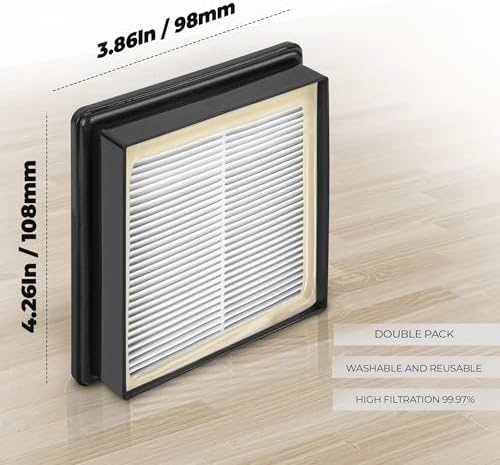 Replacement Filter Compatible with ProTeam Super Coach Pro 10, Pro 6, GoFree Flex, ProVac FS 6 – Filter Cartridge for Backpack Vacuum – Twin Pack, Reusable, Washable, High Filtration - Image 3