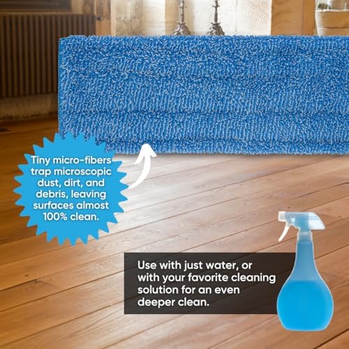 Microfiber Wholesale 18" Absorbent Microfiber Wet Mop Pad - Reusable, Machine Washable, Refills (2 Pack) - Image 5