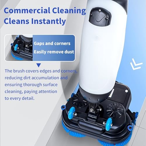 Floor Polisher Commercial, 17" Carpet Cleaning Machine, Floor Buffer Scrubber, 240rpm, Coverage 13000 Sqft/H, Industrial Floor Cleaning with 3gal Tank and 2brush Heads White - Image 2