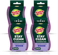 Scotch-Brite Dobie Stay Clean Scrubbers, Non-Scratch Dual-Sided Dish Sponges with Absorbent Cloth Side, Odor Resistant Scrubbing Pads for Dishes and Household Cleaning, 8-Pack by 3MIndustrial