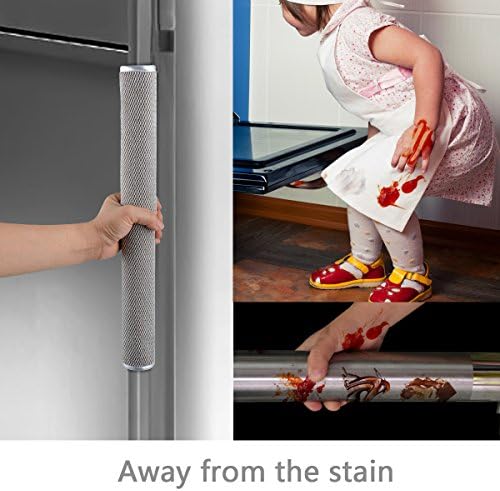 OUGAR8 Refrigerator Door Handle Covers Protective Electrical Kitchen Appliances Gloves Fridge Microwave Dishwasher Door Cloth Protector- Catches Drips,Smudges&Fingerprints Dust Covers (Gray Plush) - Image 2