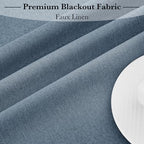 RYB HOME 100% Blackout Curtains for French Door, Privacy Lightweighted Door Window Curtains Thermal Insulated for Kitchen Living Room Easy to Install Blinds, W26 x L69 inch, 1 Pc, Haze Blue - Image 5