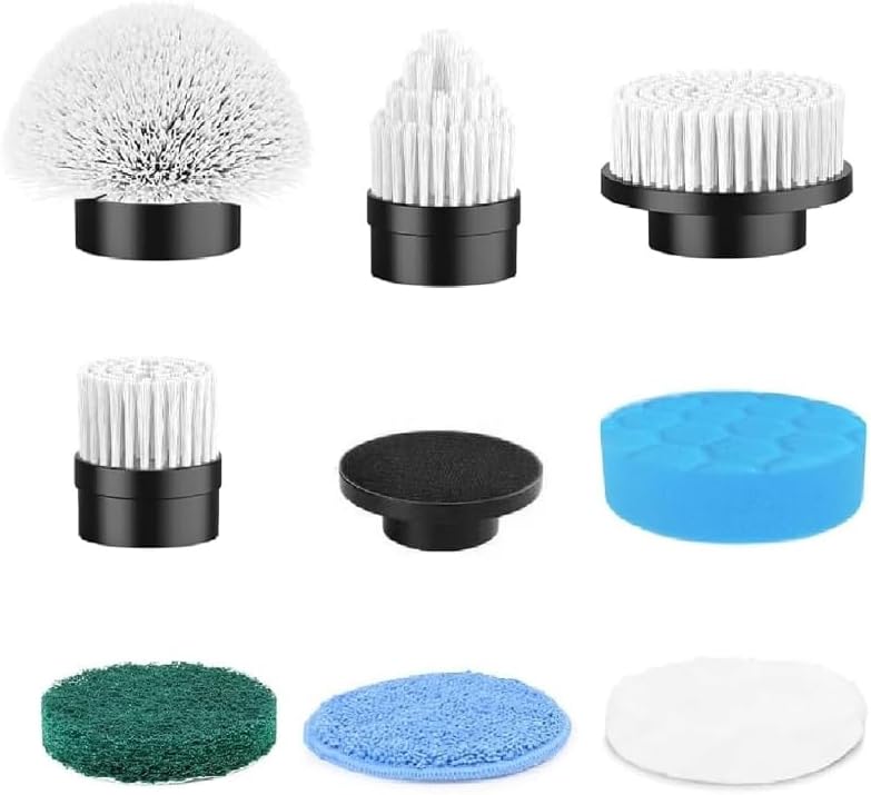 (Work with SD-CTB01 Only) Swyprrix Electric Spin Scrubber Replacement Brush Heads, 8 Pcs Set for Bathroom, Kitchen and Home by Swyprrix