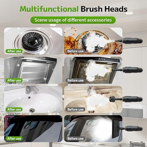Portable Steam Cleaner for Home and Car, 15s Heat-Up, 15Pcs Accessories - Image 3