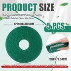 Teenyyou 5 Pcs 12" Cleaning Orbiter Pads Commercial Floor Buffer Pads Hardwood Floor Maintenance Scrubber Polisher Cleaning and Stripping for Orbiter Machine (Green) - Image 2