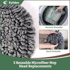 Eyliden Pro Dust Mop for Floor Cleaning, 3 Reusable Microfiber Thicker Pads - Image 4