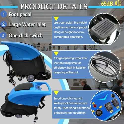 Commercial Floor Scrubber Machine 20" Walk-Behind Auto Scrubber - Image 6