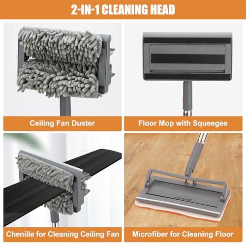 CALBEAU Baseboard Cleaner Tool with Handle, Ceiling Fan Cleaner Duster - Image 5