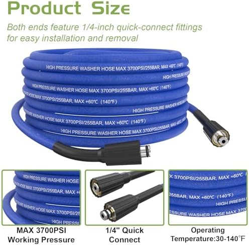 Super Flexible Pressure Washer Hose 100FT x 1/4" - Image 2
